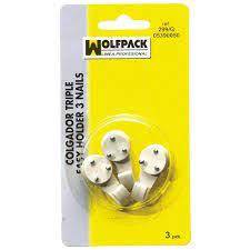 PLASTIC WALL HOOK 18MM WITH 3 NAILS WHITE (3PCS) 
